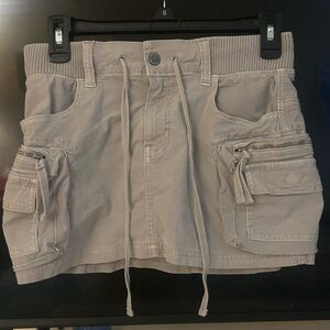 American Eagle Beige Cargo Mini Skirt with Pockets